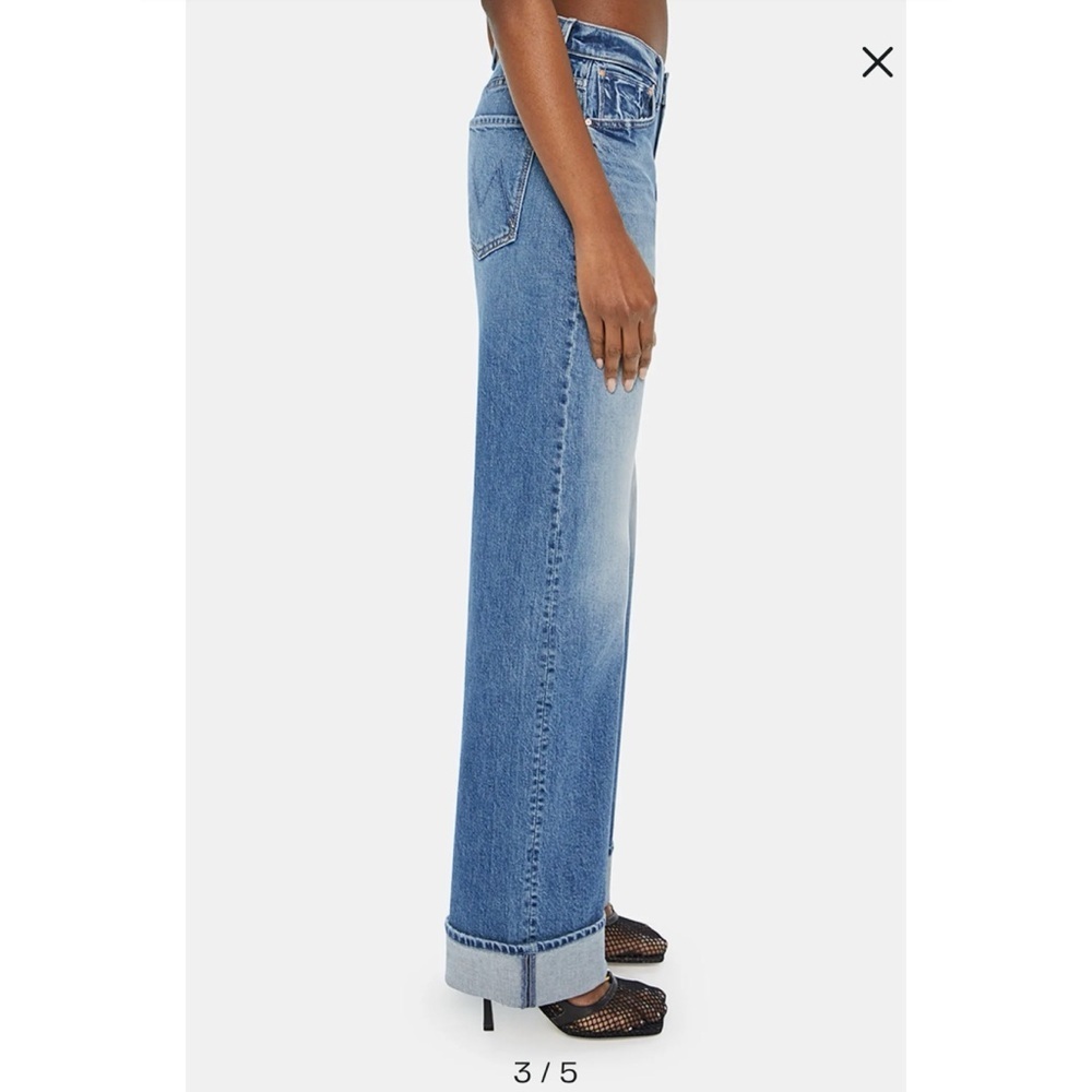 MOTHER Superior The Dodger Skimp Cuffed Jeans Medium Blue 24 - Picture 3 of 14